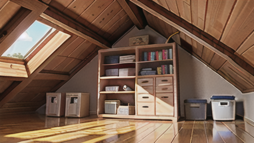 小屋裏を収納に活用